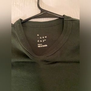 Green target long sleeve T-shirt.